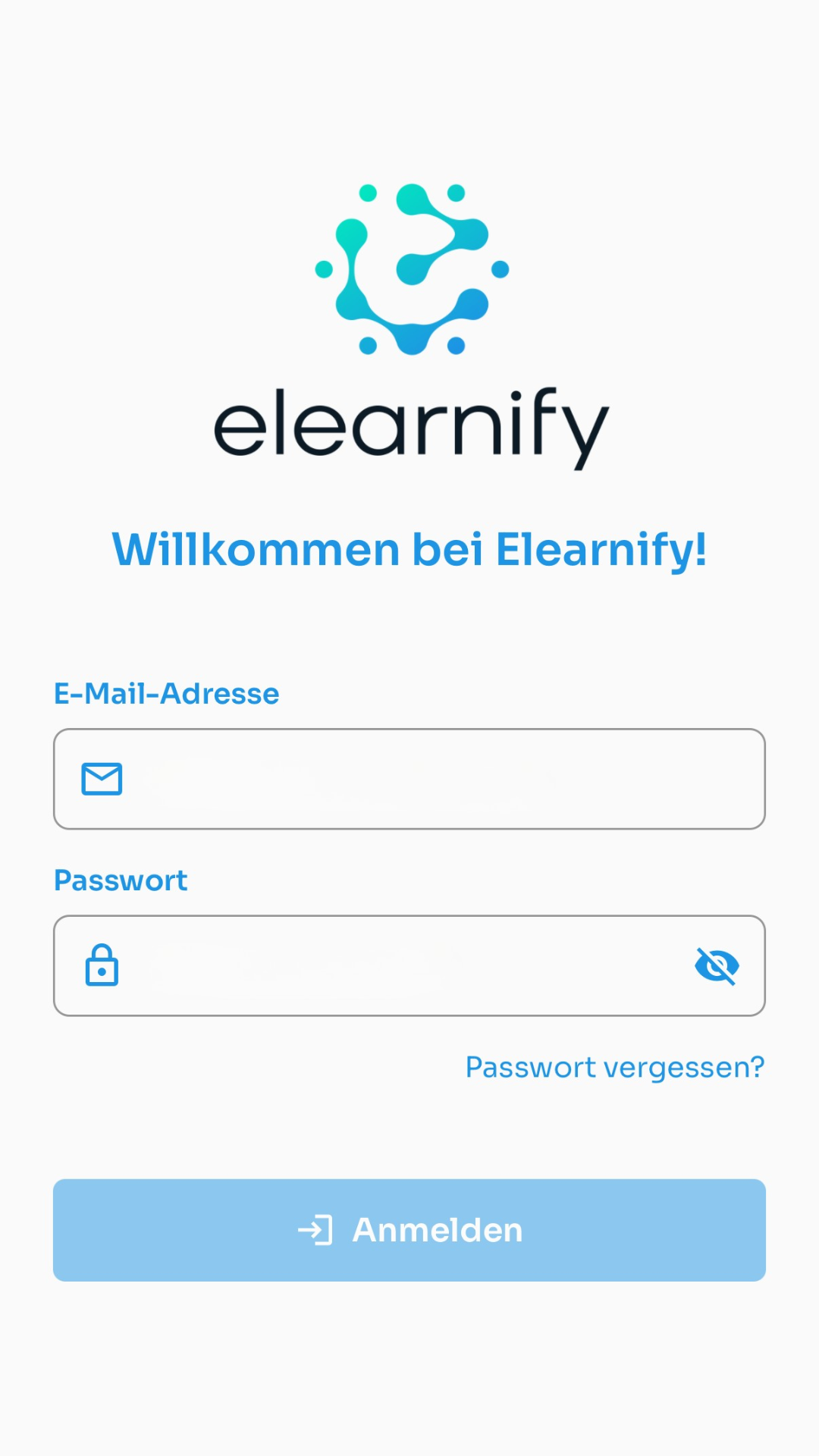 elearnify App Login auf dem Smartphone